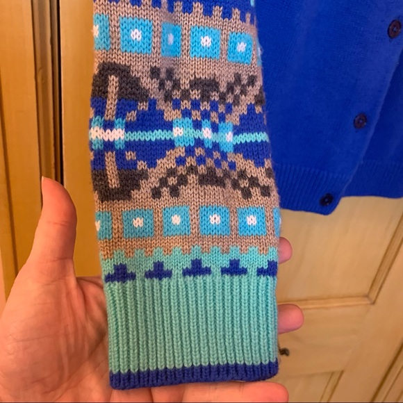 Talbots Fair Isle Cardigan Nylon Lambswool blend - Picture 3 of 5